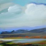Blue Sky with Poppy Fields - 36" x 36" - Acrylic on Canvas